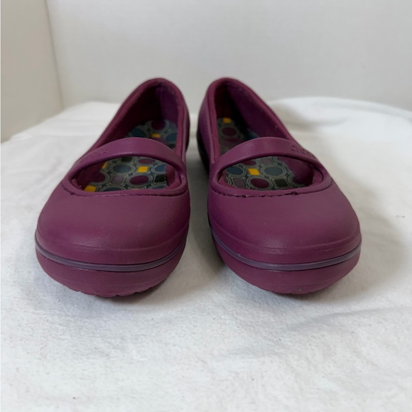 Crocs Women's Sz 8 W Mary Jane Flats Purple Flats Shoes Casual - Picture 2 of 7